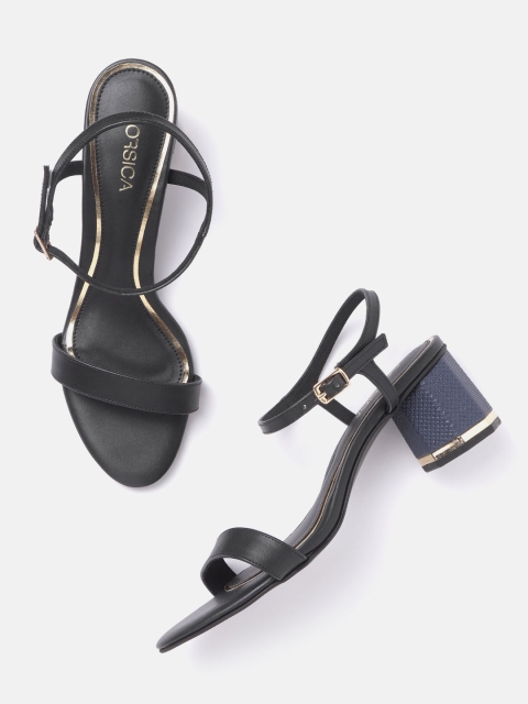 

CORSICA Women Black Solid Handcrafted Block Heels