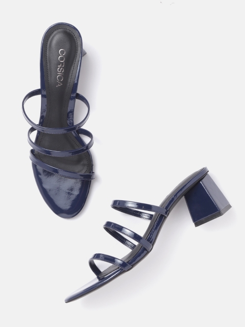 

CORSICA Women Navy Blue Solid Handcrafted Block Heels