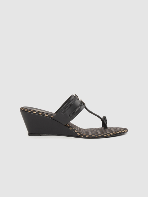 

Anouk Women Black Braided Handcrafted One-Toe Wedges