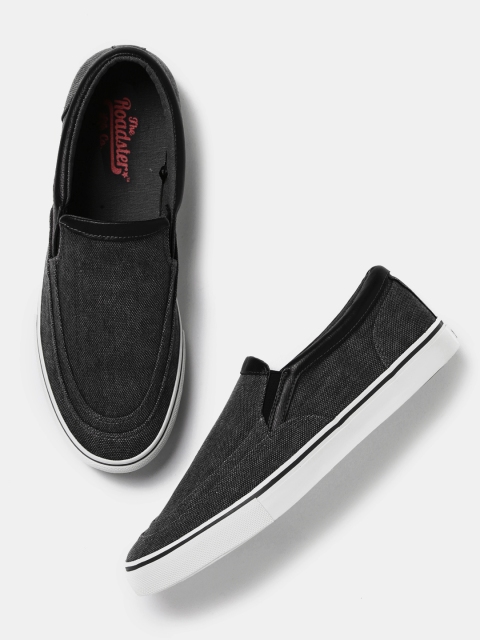 

Roadster Men Black Slip-Ons