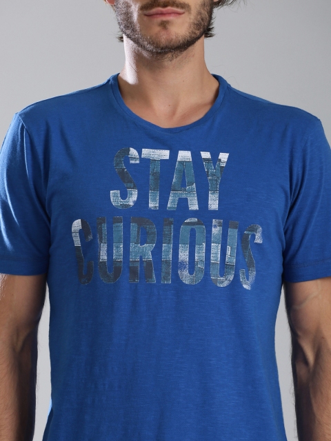 

HRX by Hrithik Roshan Blue Printed T-shirt