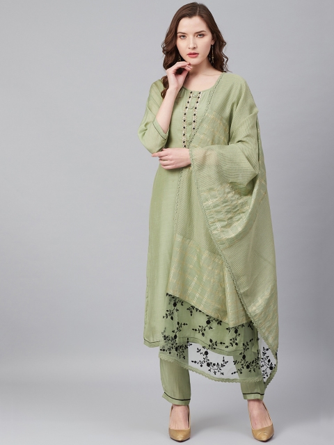 

Biba Green Embellished Unstitched Dress Material