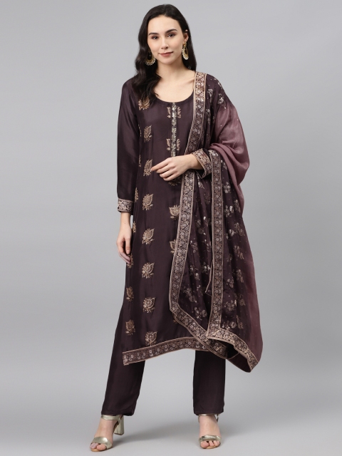 

Biba Burgundy & Golden Jacquard Unstitched Dress Material