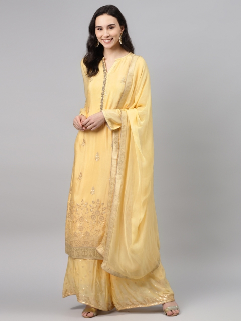 

Biba Yellow & Golden Unstitched Dress Material