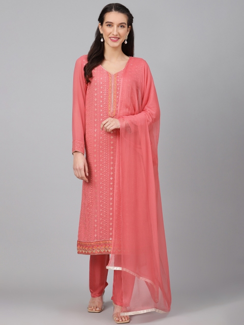 

Biba Pink Embroidered Unstitched Dress Material