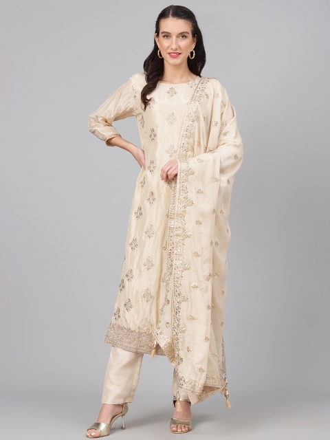 

Biba Beige & Golden Embroidered Unstitched Dress Material