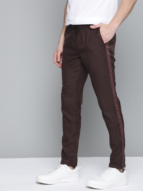 

Mast & Harbour Men Coffee Brown Regular Fit Solid Trousers