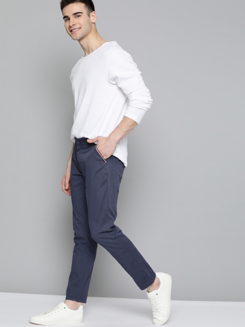 

Mast & Harbour Men Navy Blue Regular Fit Solid Chinos