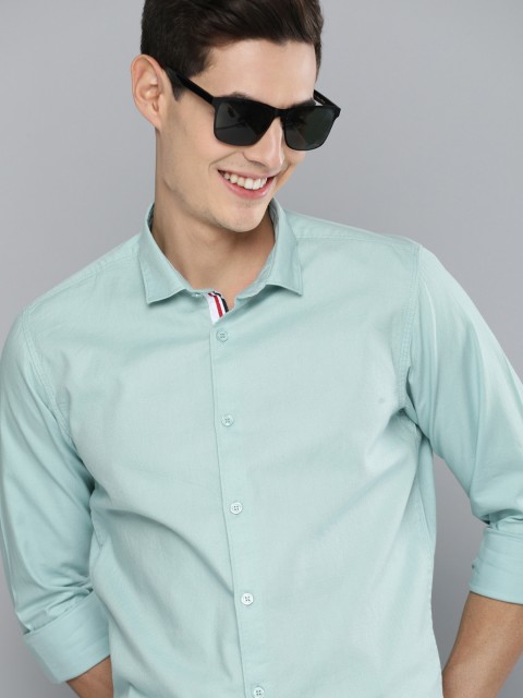 

Mast & Harbour Men Turquoise Blue Regular Fit Solid Casual Shirt
