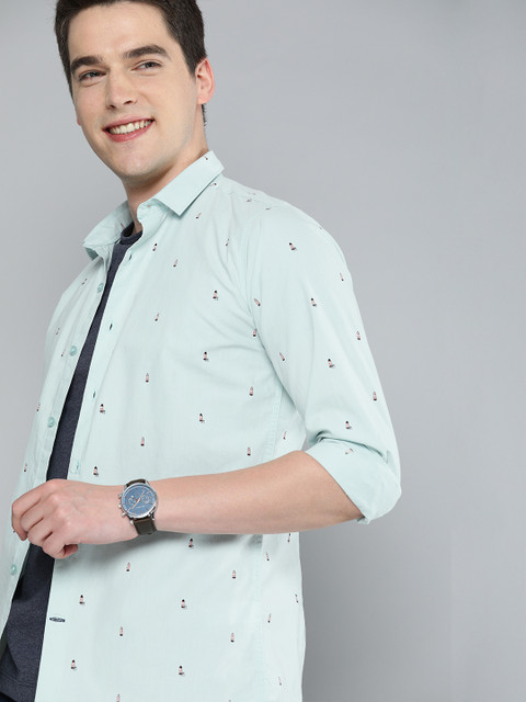 

Mast & Harbour Men Blue & Orange Regular Fit Printed Casual Shirt