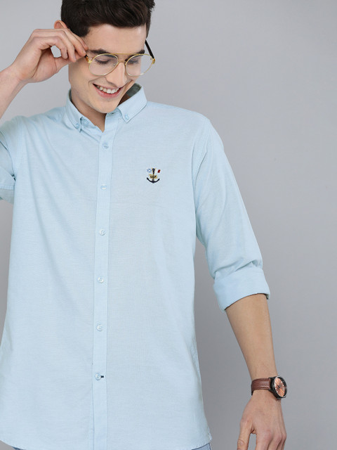 

Mast & Harbour Men Blue Regular Fit Solid Casual Shirt