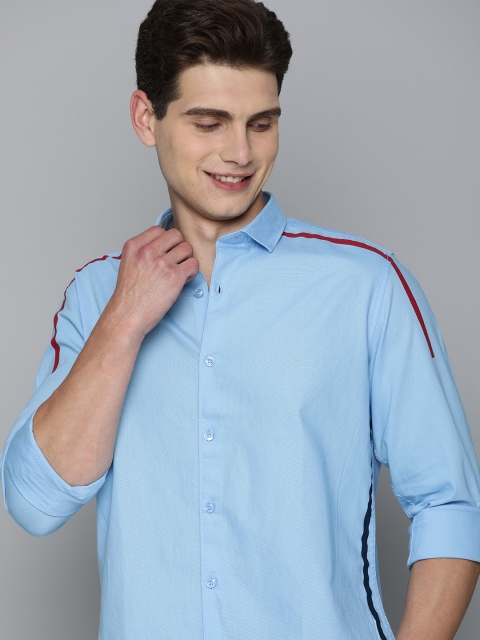 

Mast & Harbour Men Blue Solid Slim Fit Casual Shirt