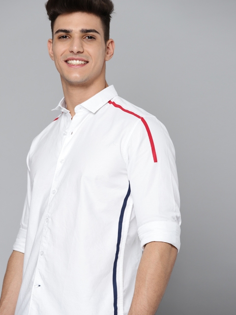 

Mast & Harbour Men White Pure Cotton Opaque Casual Shirt