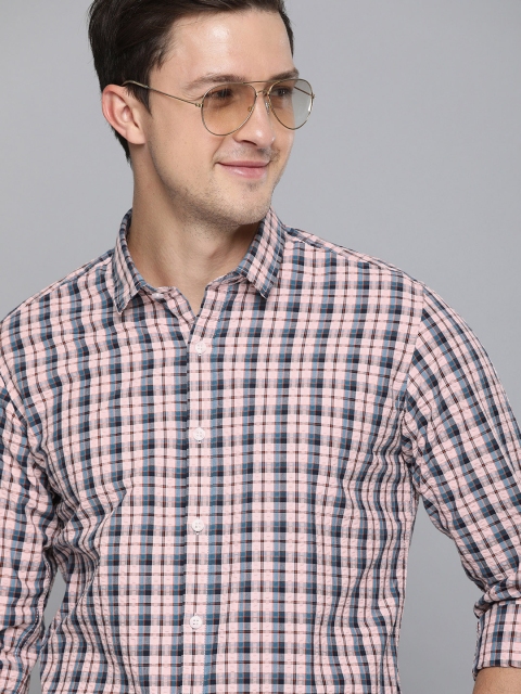 

Mast & Harbour Men Pink & Blue Regular Fit Checked Casual Cotton Shirt