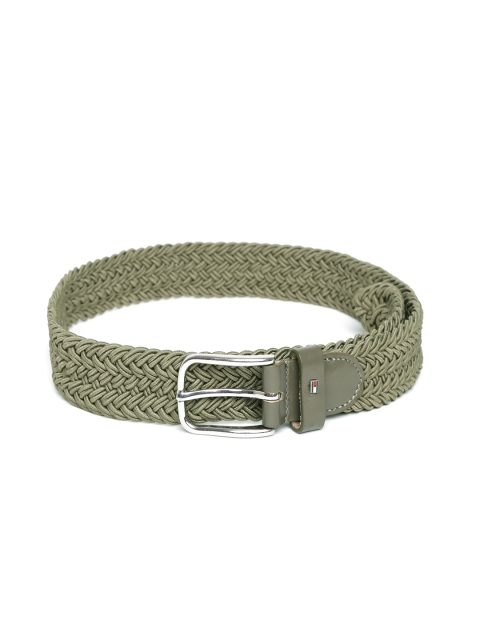 

Tommy Hilfiger Men Olive Green Braided Belt