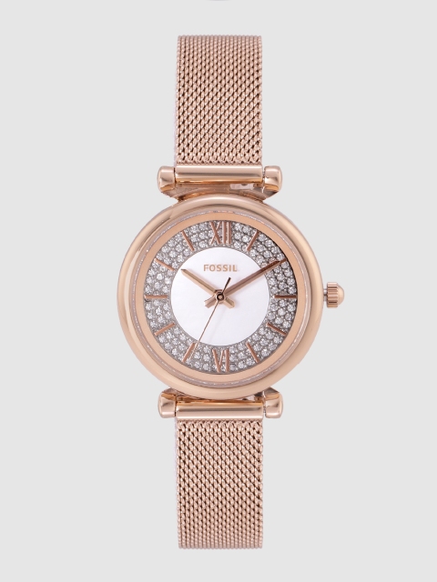 

Fossil Women White Embellished Carlie Mini Analogue Watch ES4836_OR