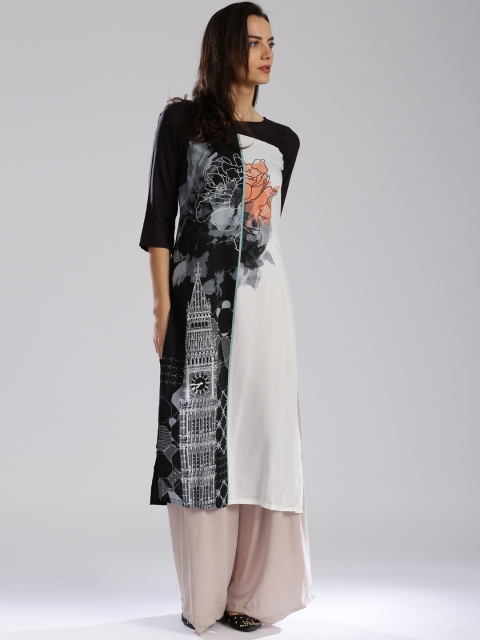 

W Black & White Printed Kurta