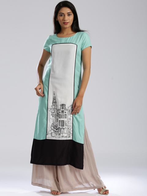 

W Blue Printed Kurta