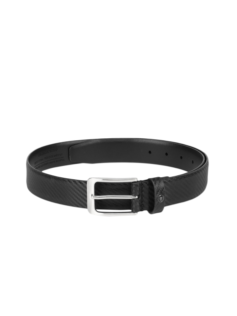 

Van Heusen Men Black Textured Leather Belt