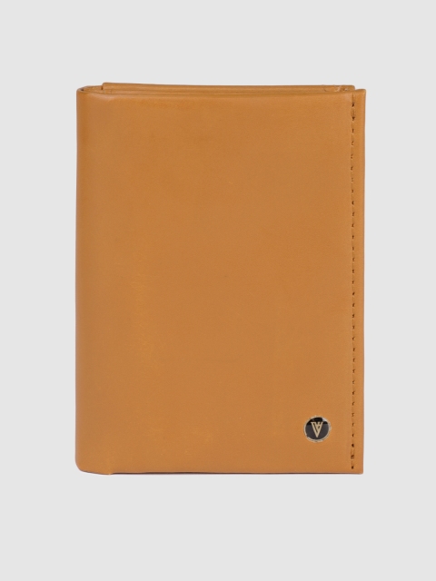 

Van Heusen Men Tan Brown Solid Card Holder