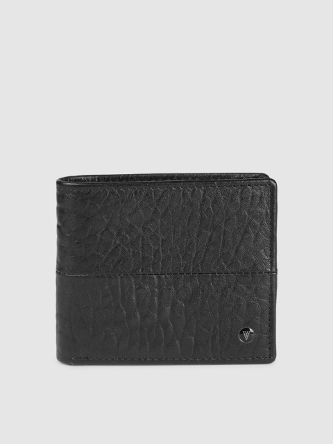 

Van Heusen Men Black Textured Two Fold Leather Wallet
