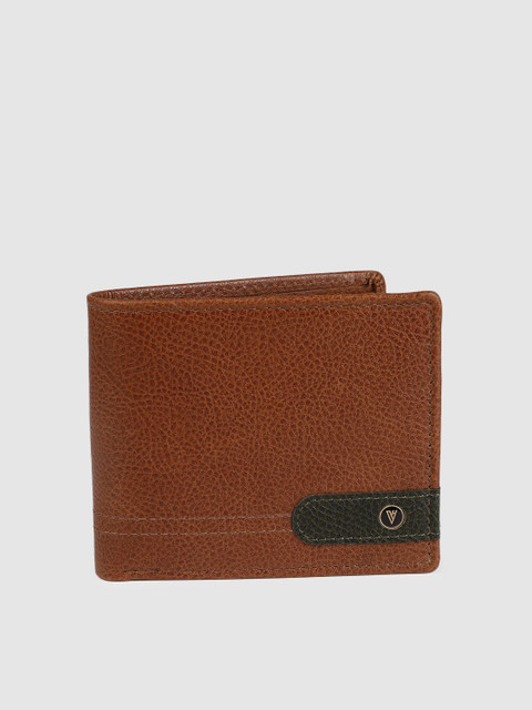 

Van Heusen Men Tan Self Design Leather Two Fold Wallet