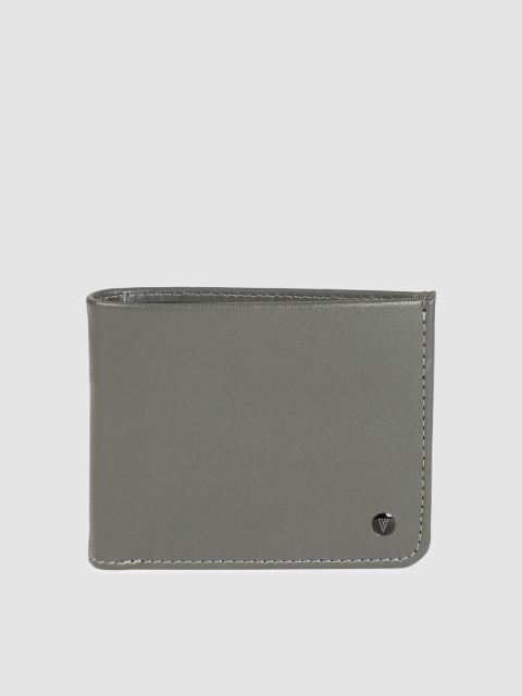 

Van Heusen Men Grey Solid Two Fold Leather Wallet