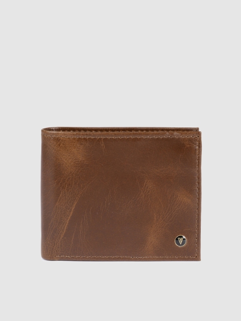 

Van Heusen Men Brown Solid Two Fold Leather Wallet
