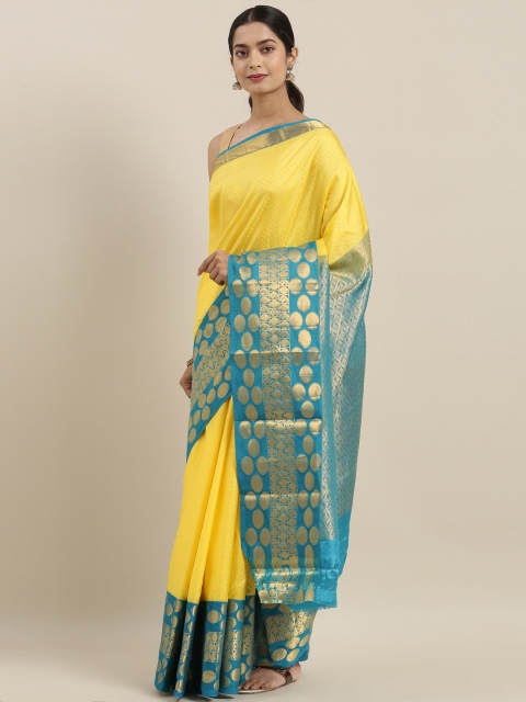 

The Chennai Silks Yellow Pure Silk Woven Design Kanjeevaram Saree