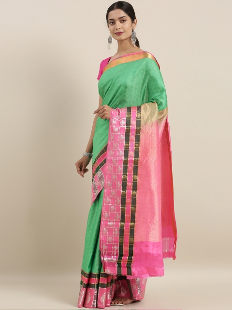 

The Chennai Silks Green Pure Silk Woven Design Kanjeevaram Saree