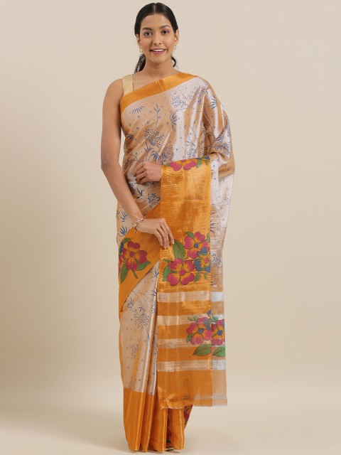 

The Chennai Silks Beige Printed Saree