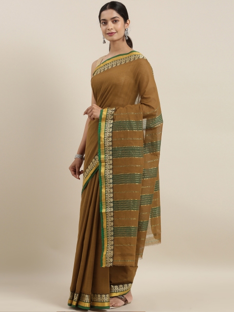 

The Chennai Silks Mustard Yellow Woven Design Pure Cotton Saree