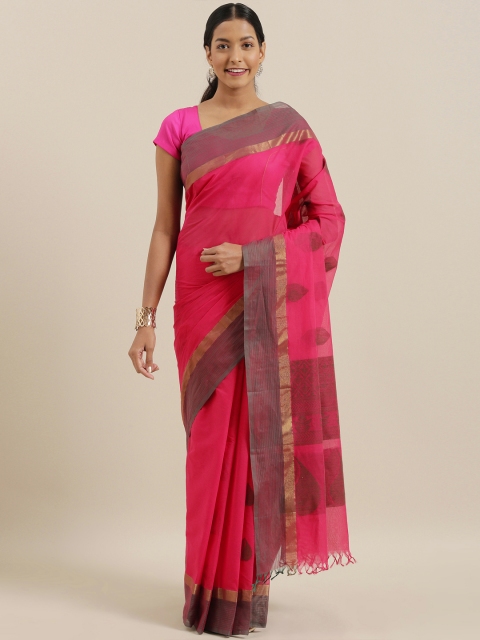 

The Chennai Silks Classicate Pink Pure Cotton Woven Design Kovai Saree