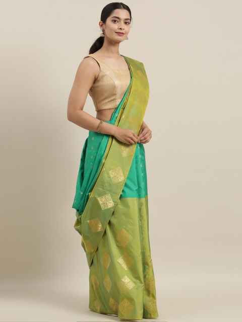 

The Chennai Silks Green Pure Silk Woven Design Kanjeevaram Saree
