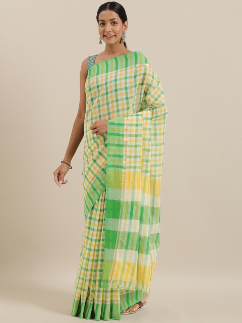 

The Chennai Silks Multicoloured Checked Pure Cotton Saree, Multi