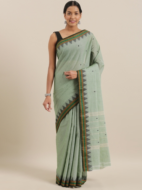 

The Chennai Silks Green Pure Cotton Woven Design Chettinad Saree