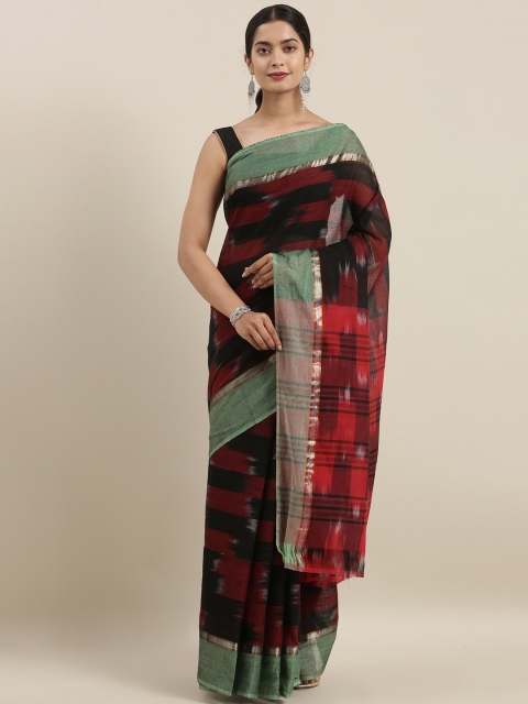 

The Chennai Silks Classicate Red & Black Pure Cotton Woven Design Saree