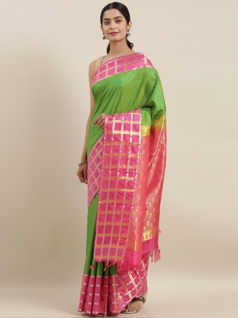 

The Chennai Silks Green Pure Silk Woven Design Kanjeevaram Saree