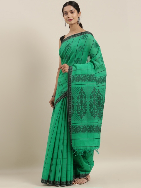 

The Chennai Silks Green Silk Cotton Woven Design Maheshwari Saree