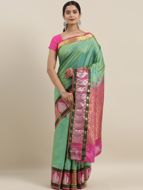 

The Chennai Silks Sea Green Pure Silk Woven Design Kanjeevaram Saree