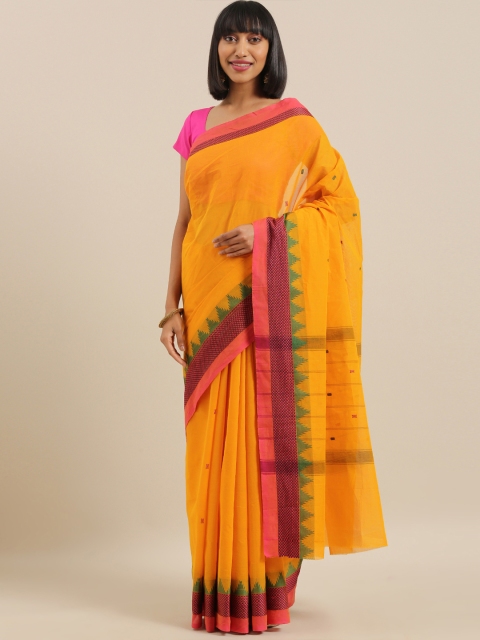 

The Chennai Silks Yellow Pure Cotton Woven Design Chettinad Saree
