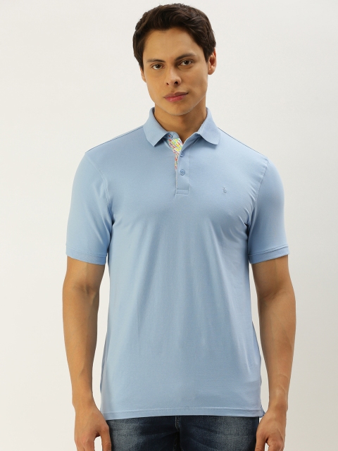 

SIMON CARTER LONDON Men Blue Solid Polo Collar T-shirt