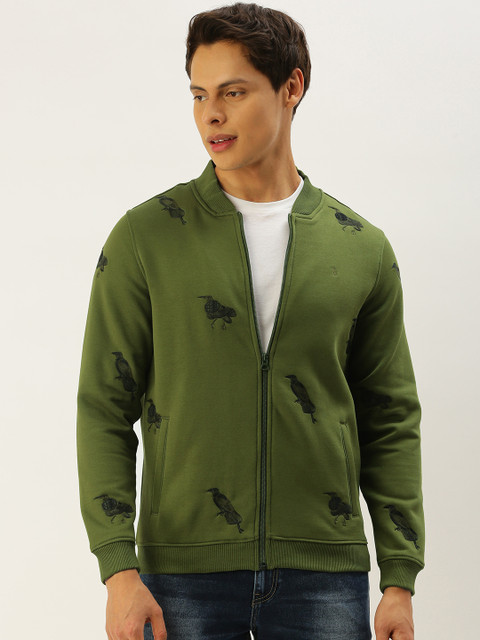 

SIMON CARTER LONDON Men Olive Green Bird Embroidered Sweatshirt