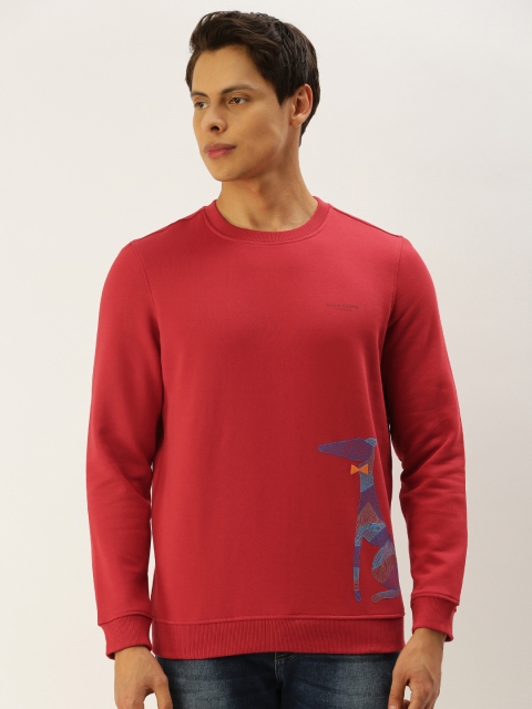 

SIMON CARTER LONDON Men Red Solid Sweatshirt With Printed Detail