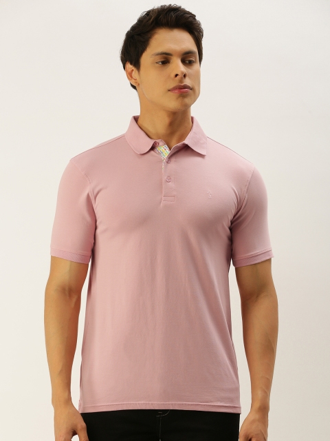 

SIMON CARTER LONDON Men Pink Solid Polo Collar T-shirt