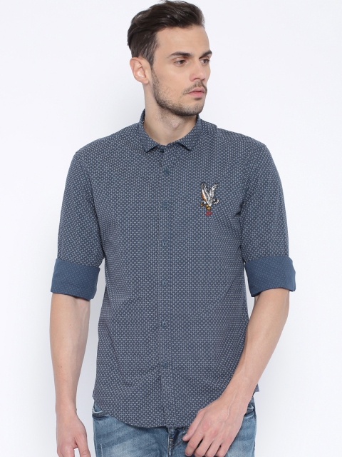 

Ed Hardy Navy Printed Casual Shirt, Navy blue
