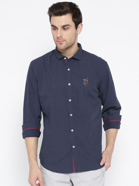 

Ed Hardy Navy Printed Casual Shirt, Navy blue