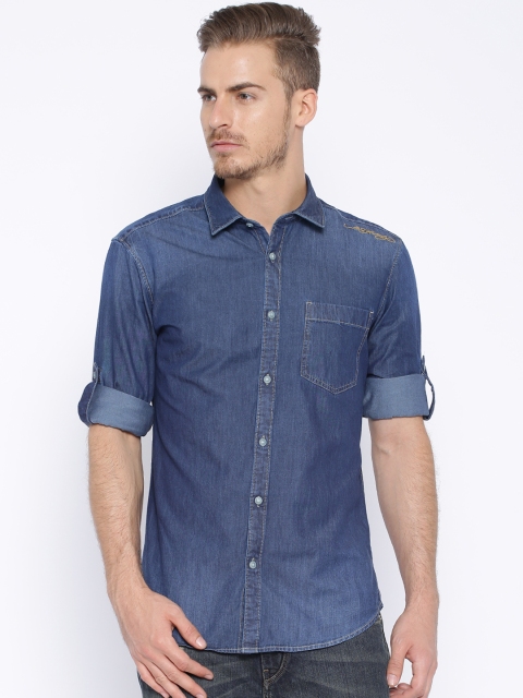

Ed Hardy Blue Denim Casual Shirt