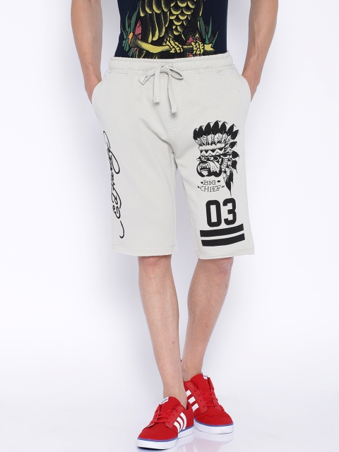 

Ed Hardy Light Grey Printed Shorts