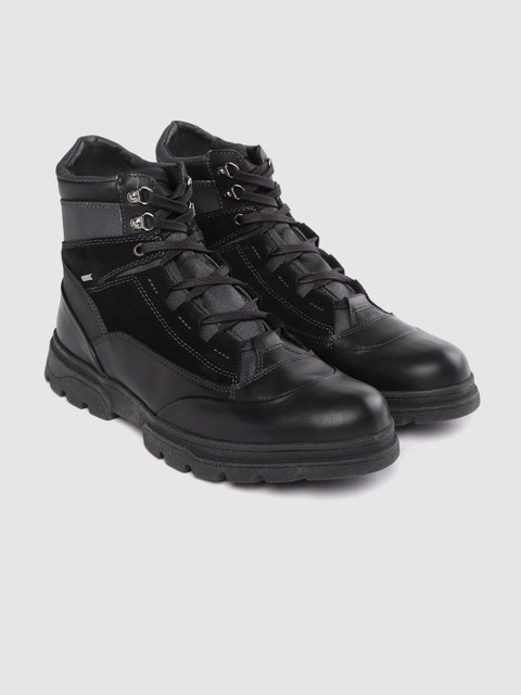

Geox Men Black Solid Mid-Top Flat Boots